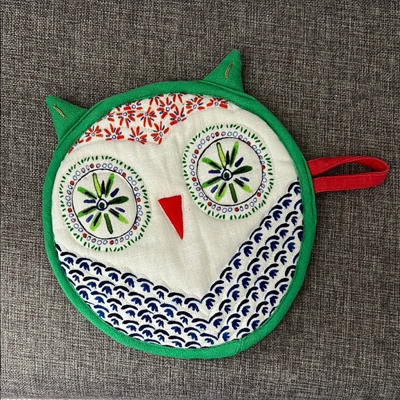 NWOT Anthropologie Owl Fabric Potholder - Picture 1 of 6